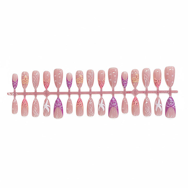 Artistic Floral Press-On Nail Design Stornfield