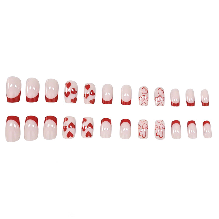 Artistic Heart-Design Acrylic Nail Enhancements Stornfield