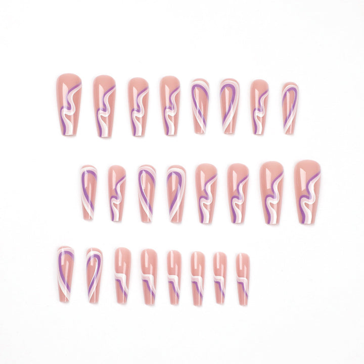 Artful nail extensions with elegant wave pattern Stornfield