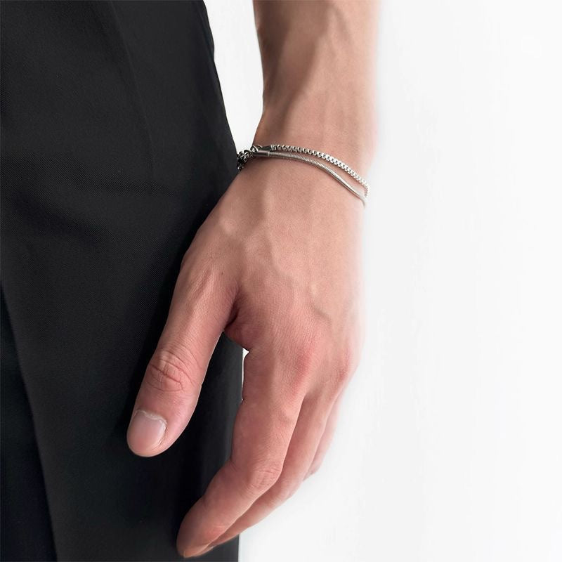 Sleek Double-Chain Stainless Steel Bracelet Stornfield