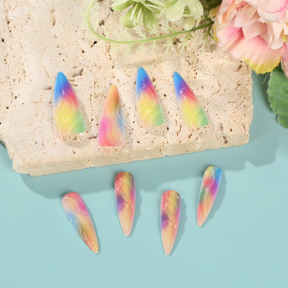 Gradient Color Artificial Nails Stornfield