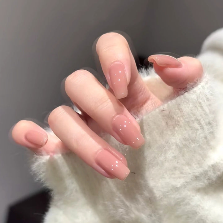 Glossy Almond-Shaped Nail Extensions