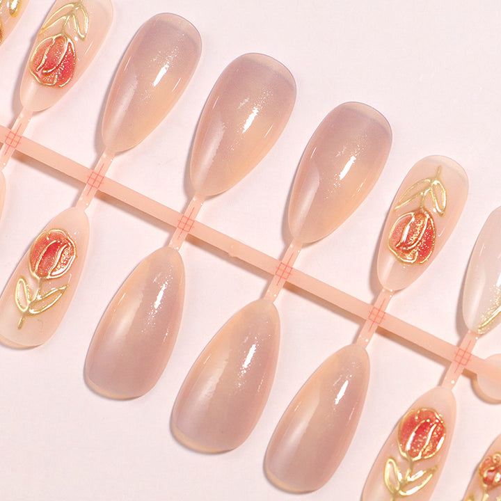 Floral Embellished Press-On Nail Set Stornfield