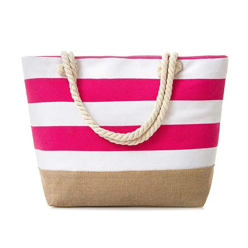 Beach bag with maritime stripes and sturdy rope handles Stornfield