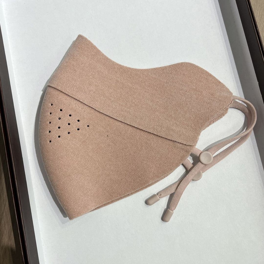Contoured Reusable Breathable Fabric Face Mask with Adjustable Toggle Ear Loops and Micro Vent Perforations Stornfield