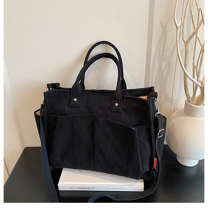 Corduroy Multi-Pocket Tote Bag Stornfield