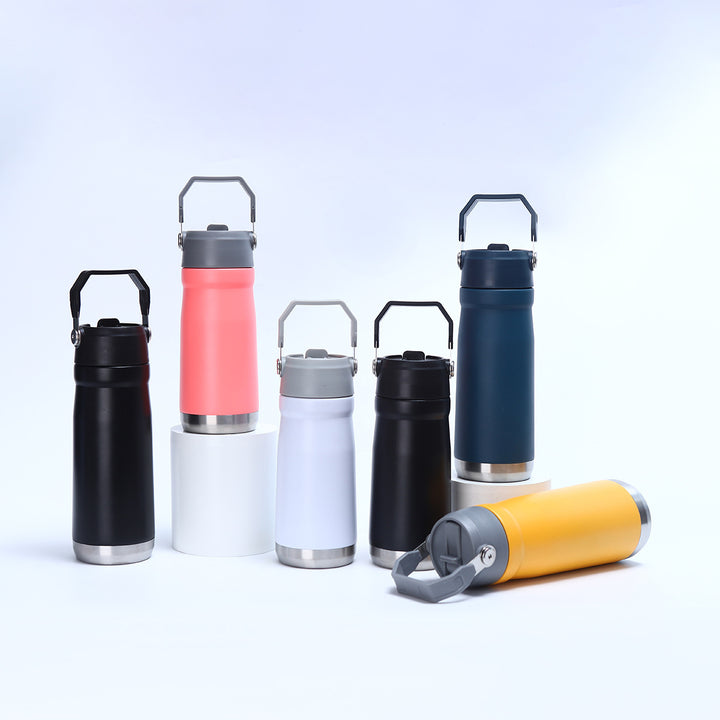 Women's Practical Insulated Drinking Bottle with Foldable Carry Handle Stornfield