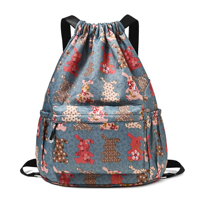 Drawstring Elephant Print Backpack Stornfield