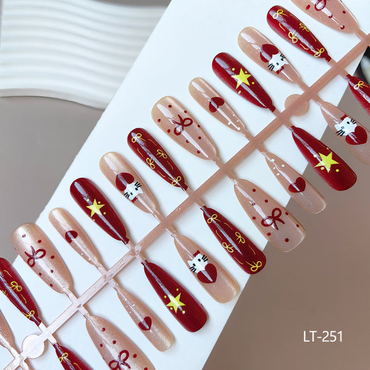 Artificial nails in festive Christmas design Stornfield