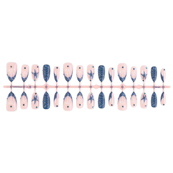 Artificial nail set with maritime shell and star motif Stornfield