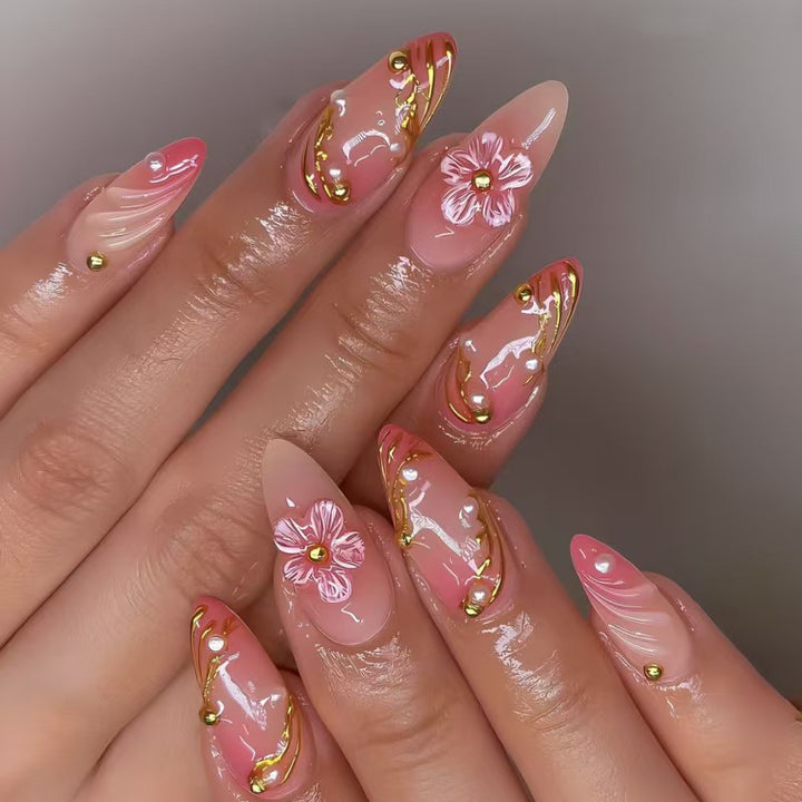 Floral and Decorative Press-On Nail Set Stornfield