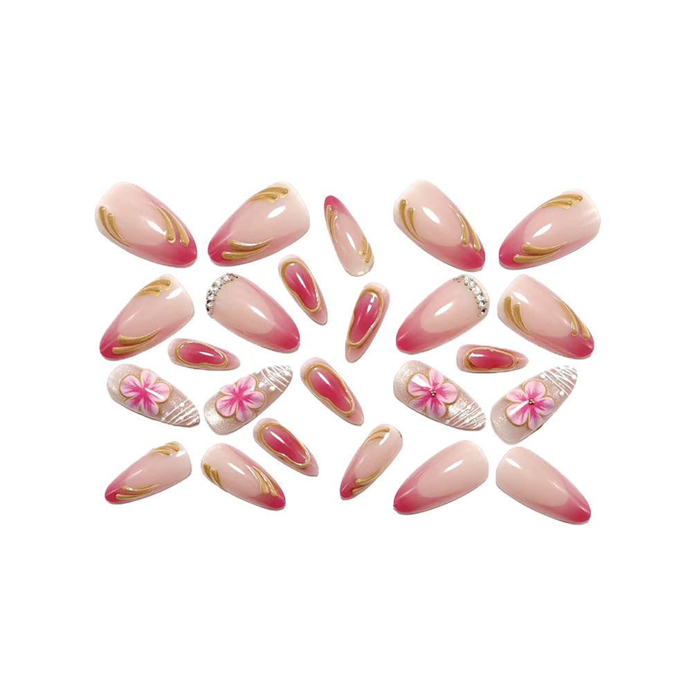 Artificial nails with floral and glamorous accents Stornfield