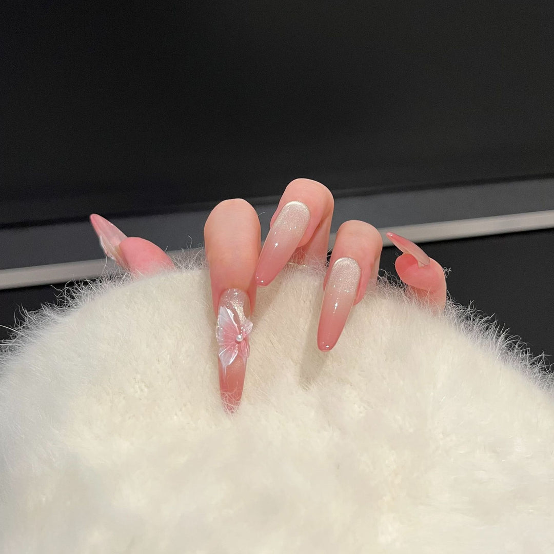 Floral Decorative Press-On Nail Tips