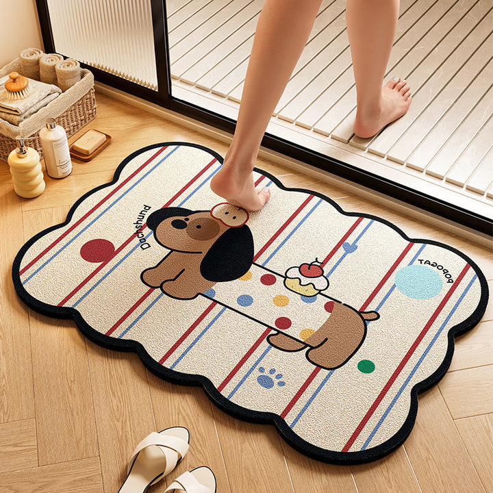 Cartoon-Themed Absorbent Bath Rug