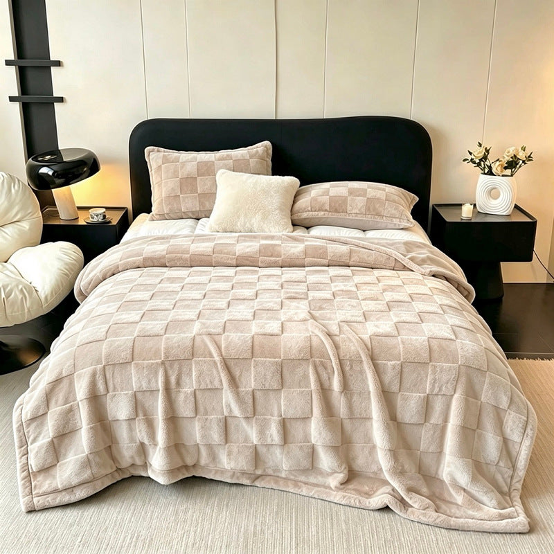 Textured Patchwork Fleece Blanket Stornfield