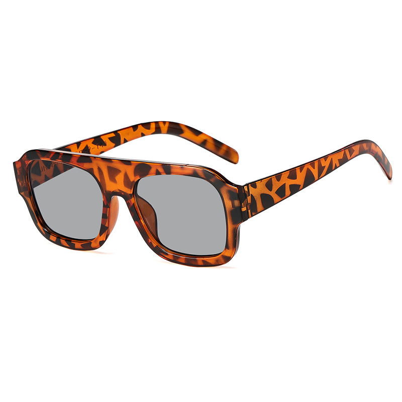 Women’s stylish square sunglasses with eye-catching animal print design Stornfield