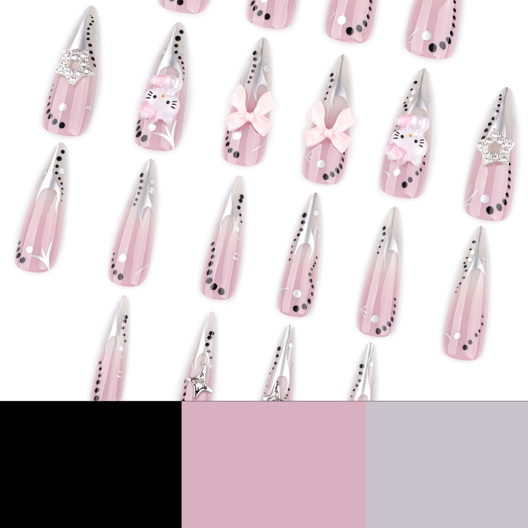 Artful Nail Extensions with Glamorous Decor Stornfield