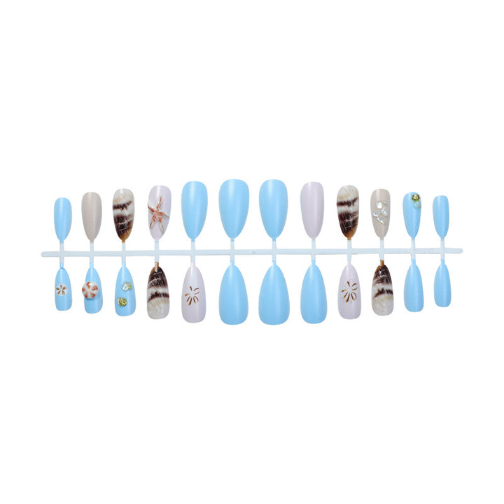 Decorative Press-On Nail Art Set with Coastal Theme Stornfield