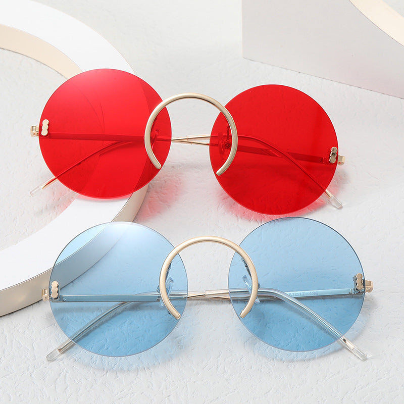 Women's fashionable round sunglasses with innovative metal frame Stornfield