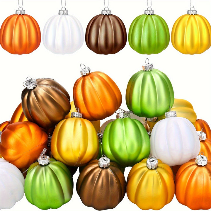 Hanging Christmas Ornaments in Pumpkin Glass Design Ornament Set