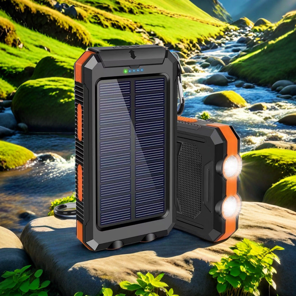 Solar Power Bank with Integrated LED Flashlight and Sturdy Design Stornfield