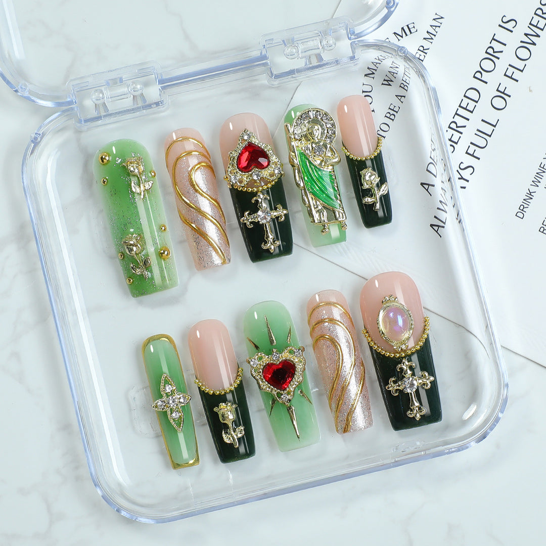 Artificial nail set with luxurious 3D embellishments Stornfield