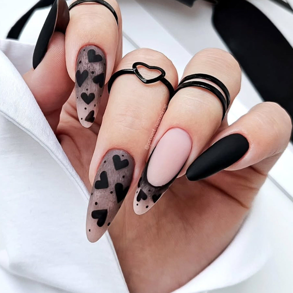 Heart-Patterned Press-On Nail Art Stornfield