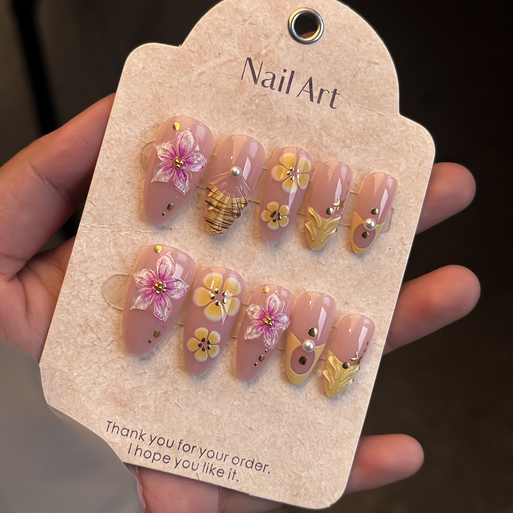 Decorative Floral Press-On Nail Set Stornfield
