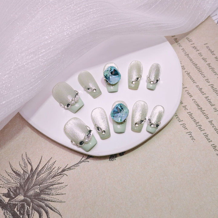 Elegant French Tip Press-On Nails Stornfield