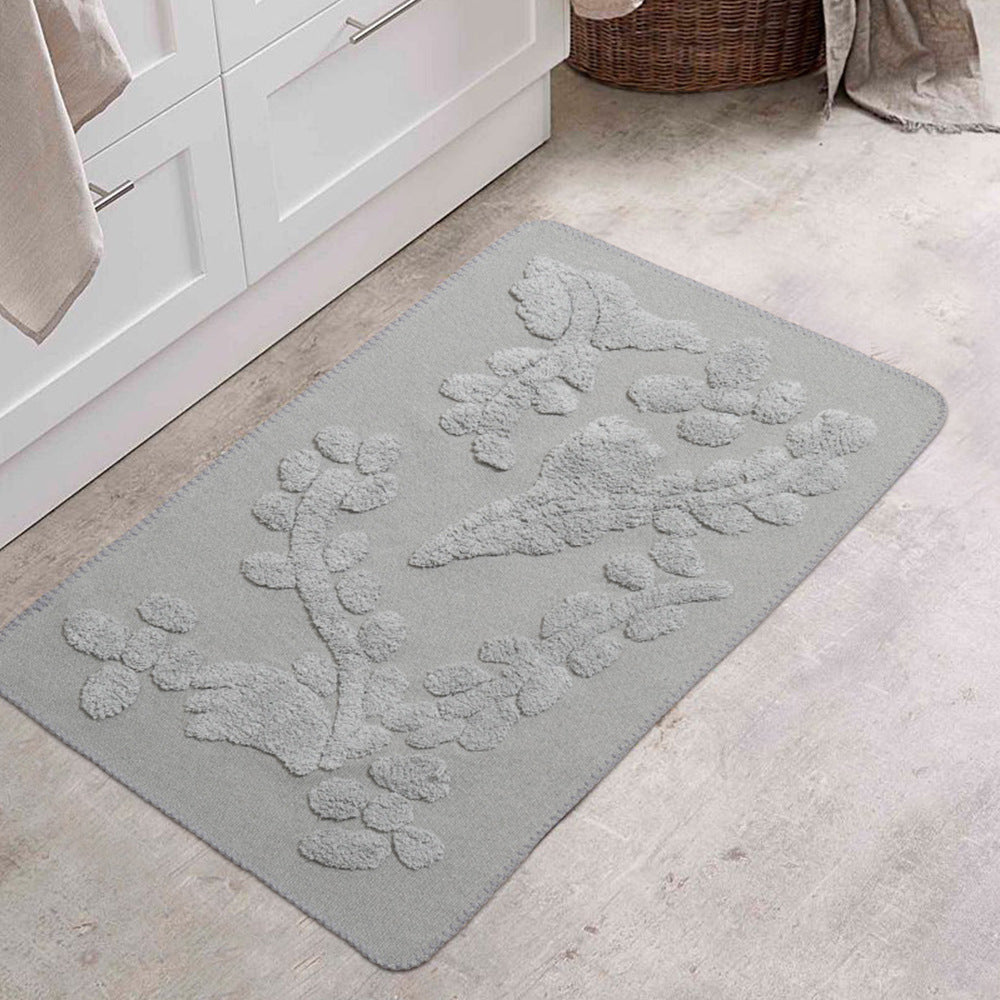 Luxurious organic cotton bath mat with relief pile structure Stornfield