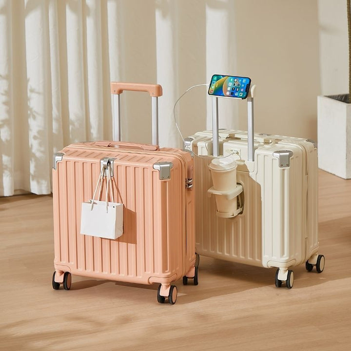 Hard-Shell Luggage With Integrated USB Port And Practical Cup Holder Stornfield