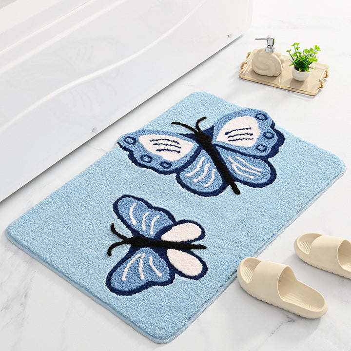 Floral Patterned Plush Bath Mat
