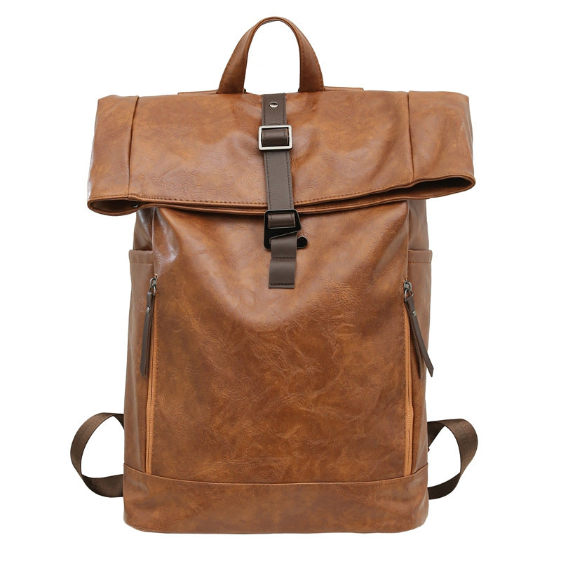 Vintage Leather Roll-Top Backpack Stornfield