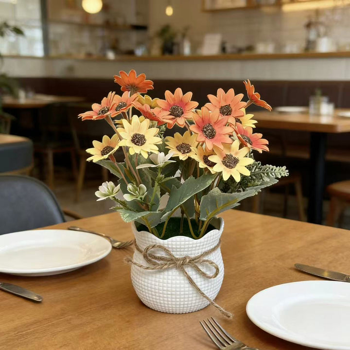 Lifelike Potted Floral Arrangement