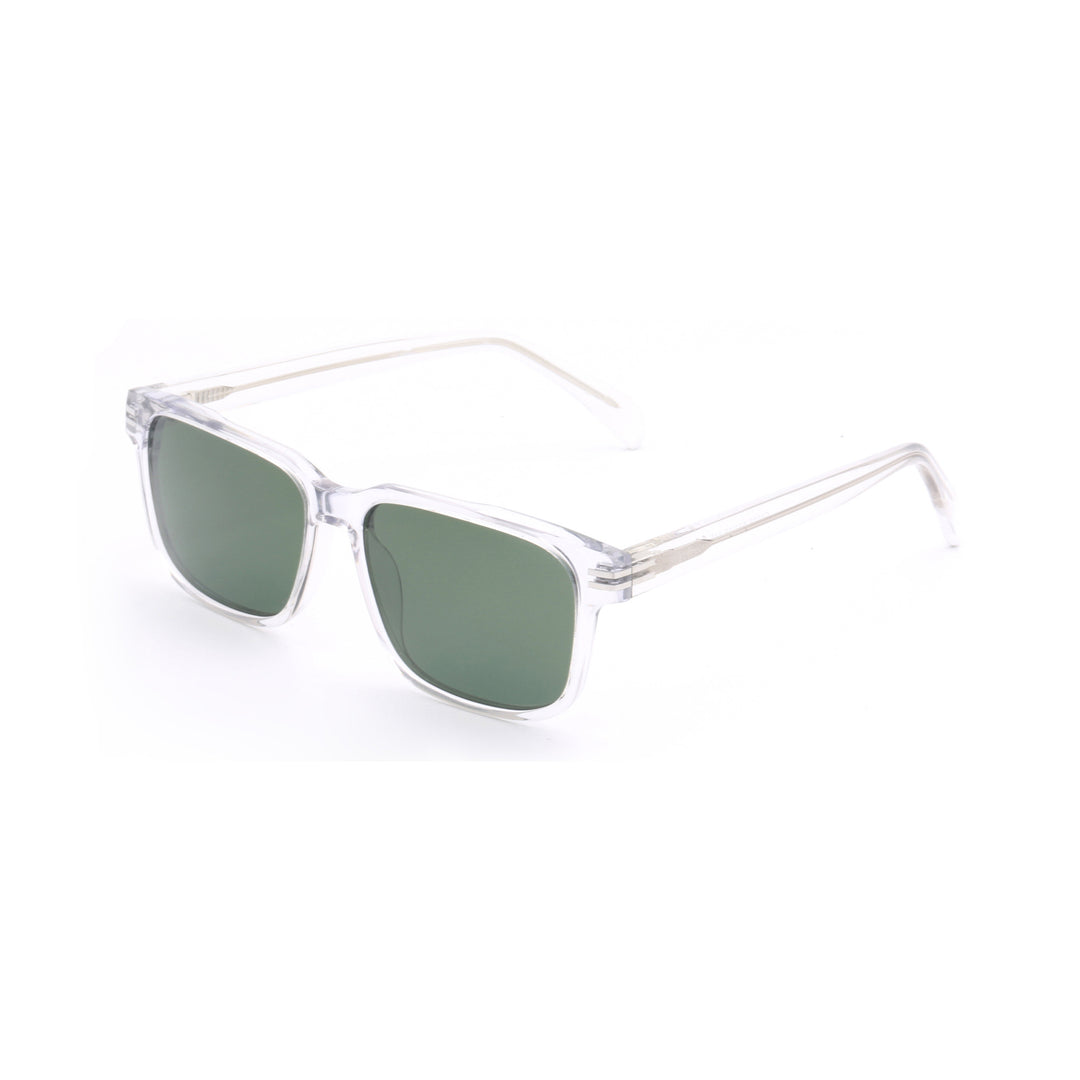 Women's fashionable sunglasses with transparent frame and green lenses Stornfield