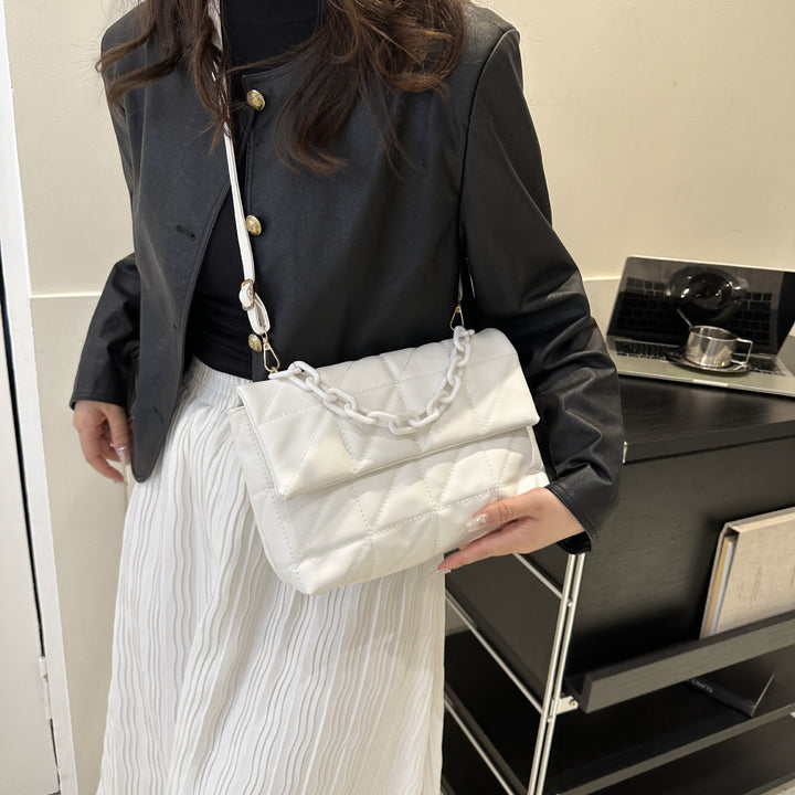 Quilted Chain-Handled Handbag