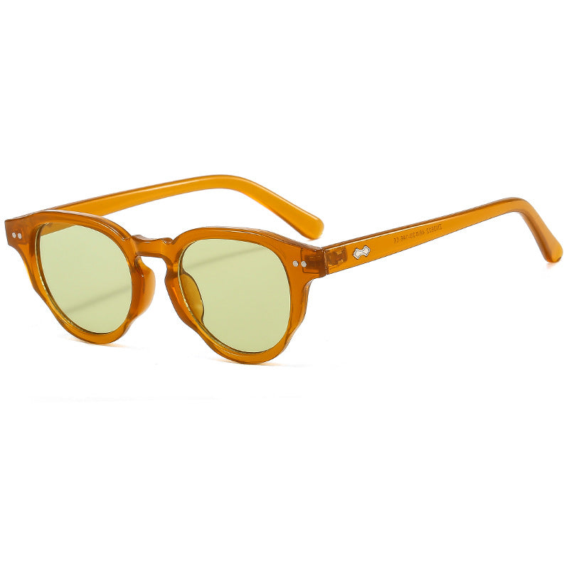 Women's fashionable sunglasses with oval frame and green glass Stornfield