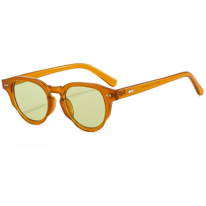 Women's fashionable sunglasses with oval frame and green glass Stornfield