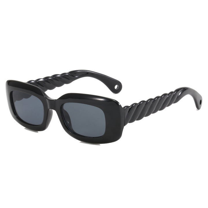 Women's fashionable square sunglasses with unique twisted temple design Stornfield