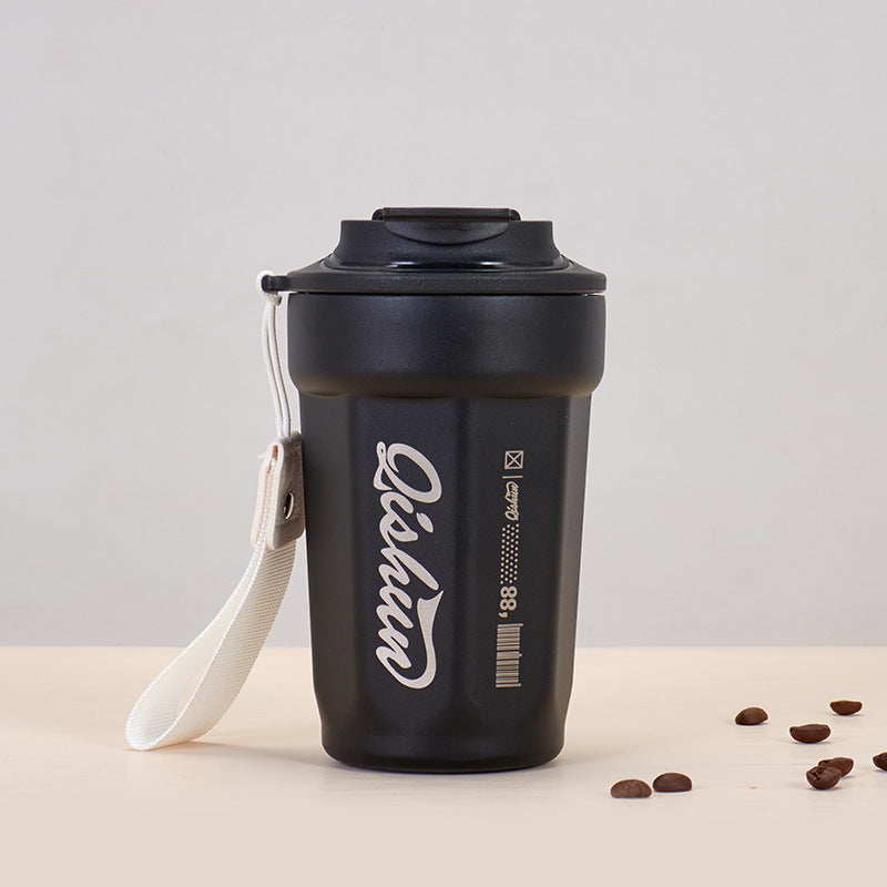 Ladies practical insulated drinking cup with carry strap Stornfield