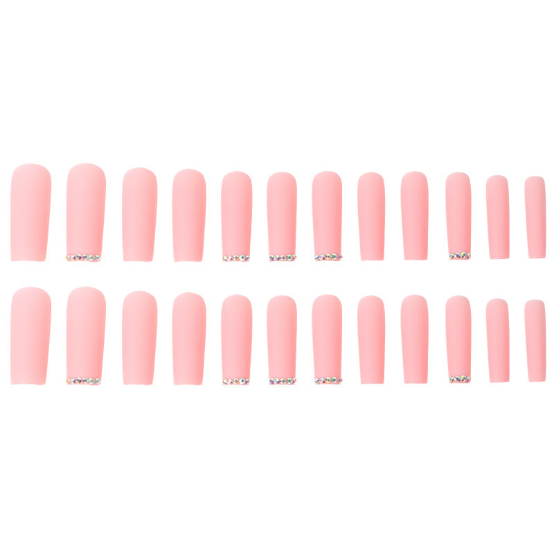 Long Press-On Nails with Rhinestone Accents Stornfield
