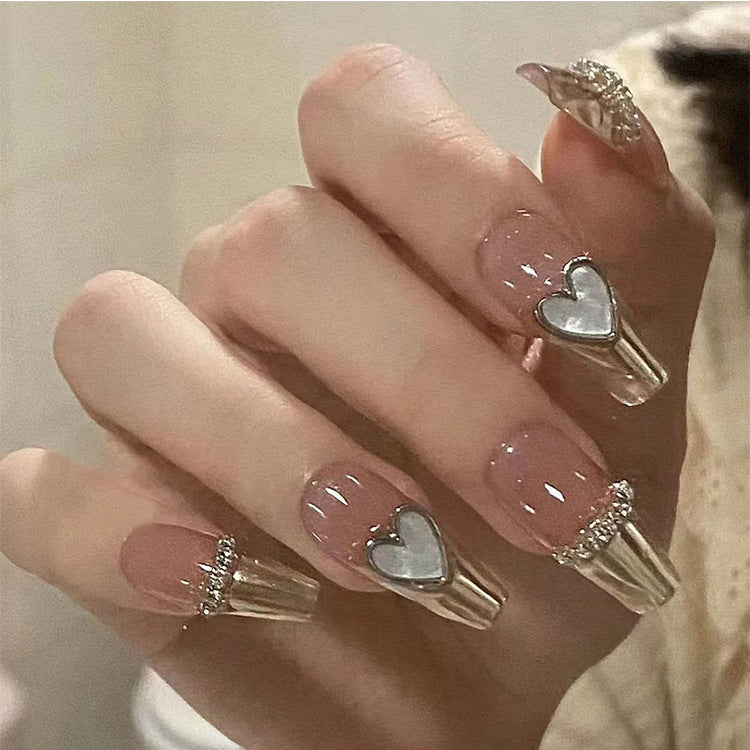 Heart-Shaped Glam Press-On Nail Set Stornfield