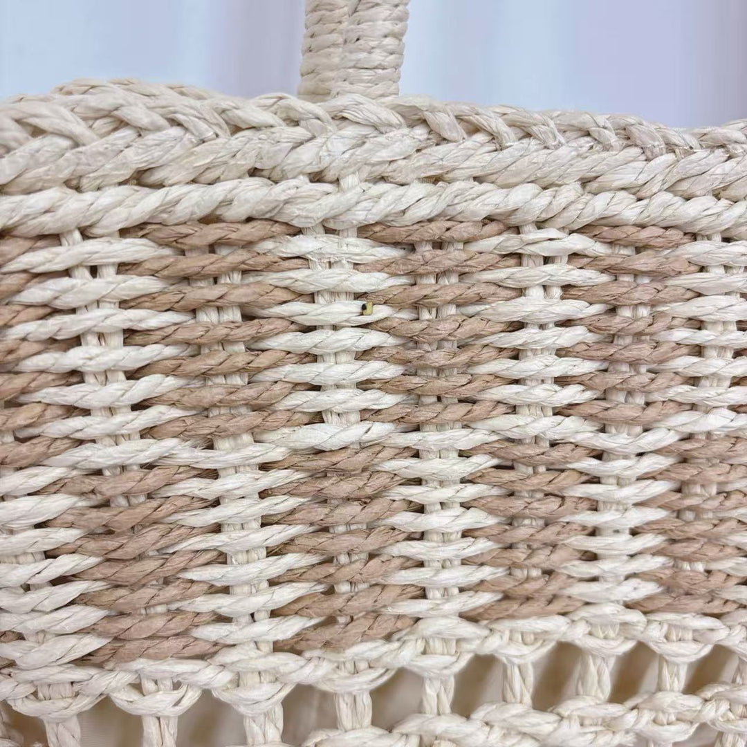 Braided beach bag with airy mesh structure Stornfield