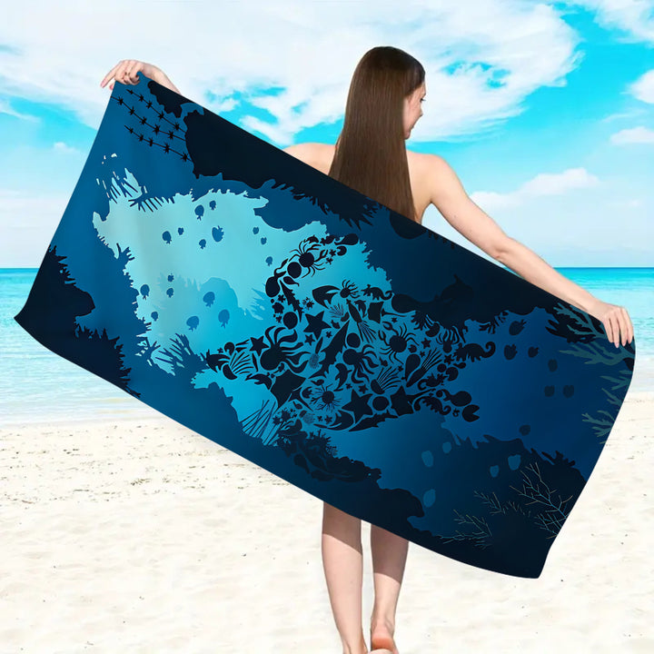 Microfiber beach towel with exclusive turtle motif Stornfield