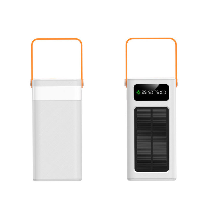 Portable solar-powered power bank with LCD display and ergonomic carrying handle Stornfield