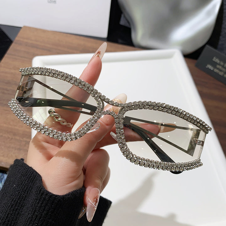 Women Cat-Eye Sunglasses with Sparkling Crystal Frame Stornfield