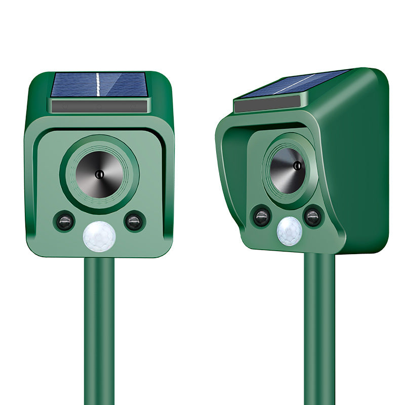 Solar-powered high-frequency animal repellent device Stornfield