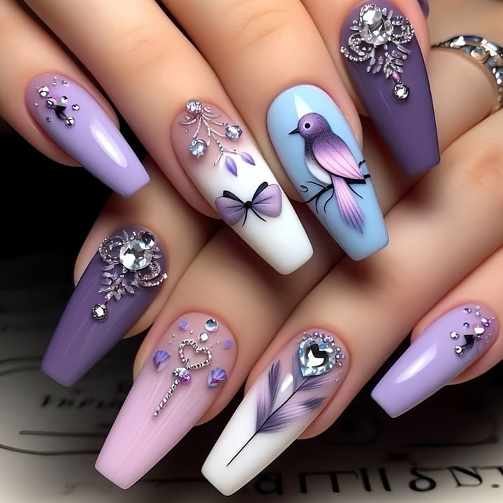 Floral Art Acrylic Nail Set Stornfield
