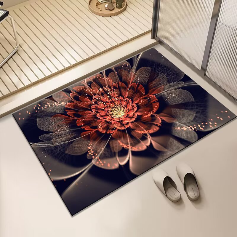 Floral Design Non-Slip Bath Mat
