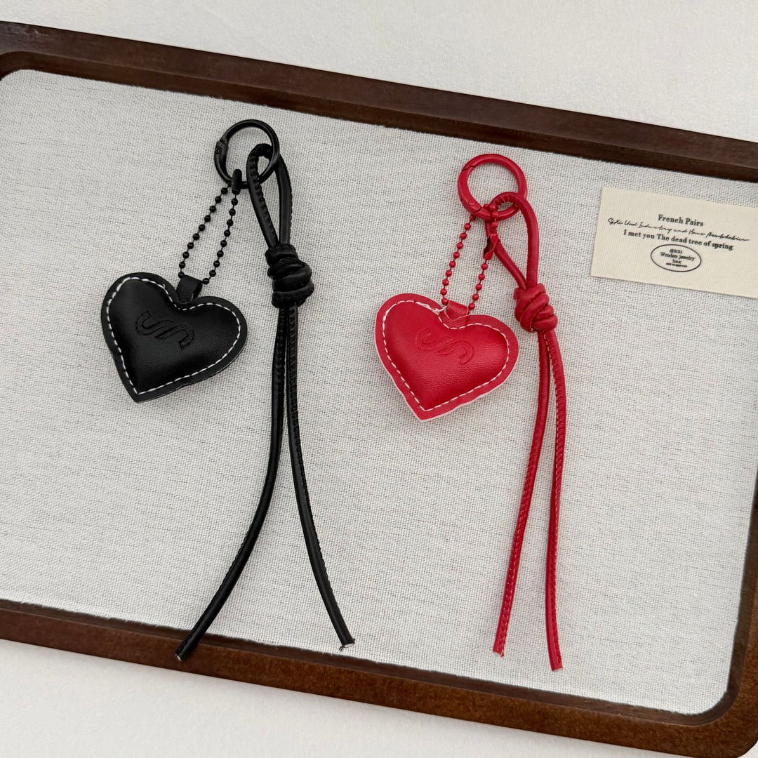 Leather Heart Charm Keychain Stornfield
